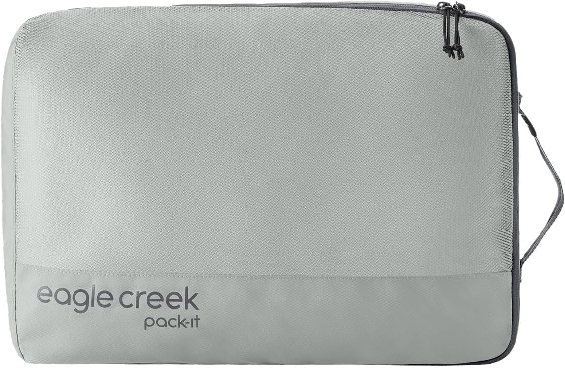 Eagle Creek Pack-It Reveal Cube - Lightweight Packing Cubes for Optimizing Luggage Space - Easy to Carry - Mesh Fabric - Water-Resistant - Easy Grab Zipper - Large - Storm Grey