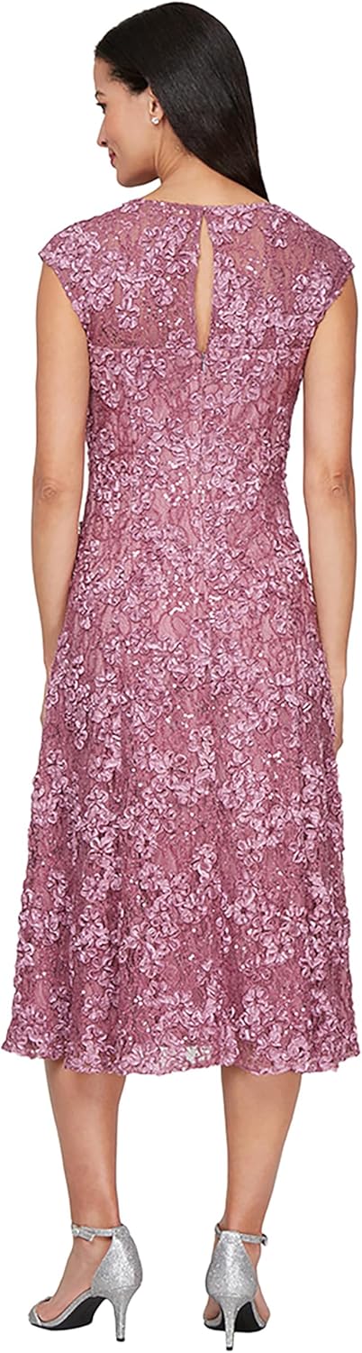 Alex Evenings Womens Midi Stretch Lace & Sequin Formal Dress, Wedding Guest, Mother of The Bride (Petite and Regular Sizes) - Image 2