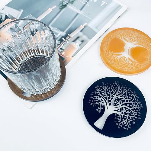 Miniatura 3 de 2 moldes de silicona para posavasos de árbol de la vida, molde de fundición de resina epoxi para posavasos de bebidas, tapetes, decoración del