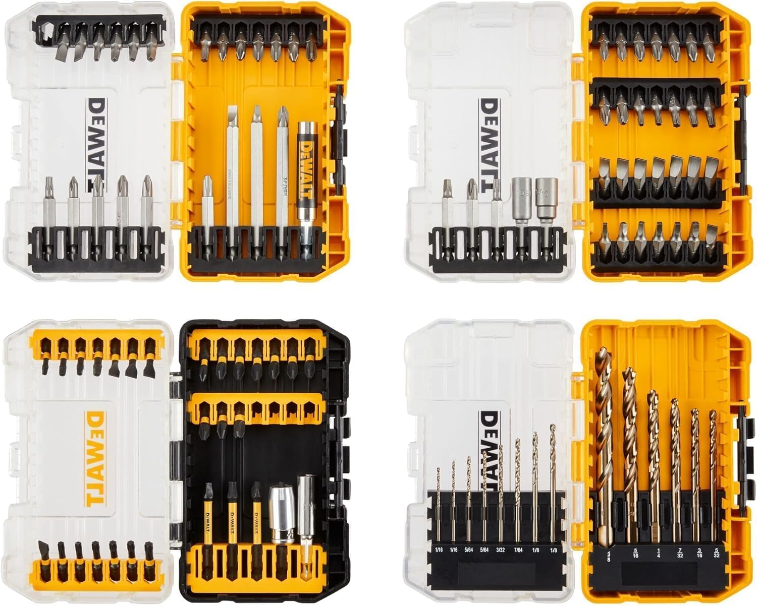 DEWALT Drill Bit Set, 21 Pc. Titanium Nitride Coated Pilot Point DEWALT Bit Set with Case for Wood, Metal and Plastic (DW1361) (Pack of 5) One Size (Pack of 5) 21-Piece Drill Bit Set Drill Bit Set