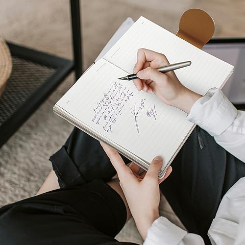 Miniatura 7 de CAGIE Diarios forrados para escribir de cuero para mujeres con cierre de hebilla, 192 páginas, 100 GSM, 5.9 x 8.5 pulgadas, marrón