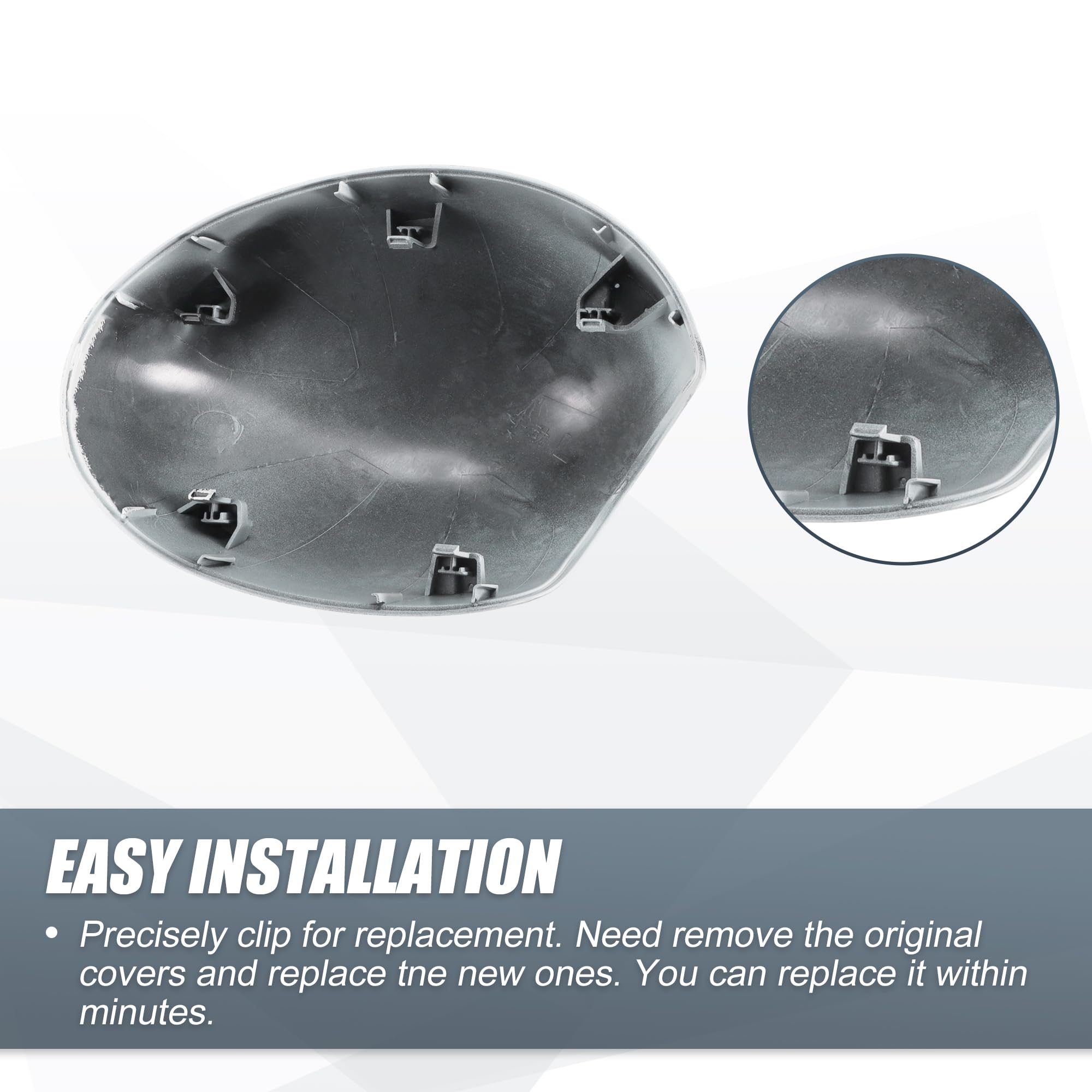 X AUTOHAUX Car Rear View Left Driver Side Mirror Cover Cap Replacement White For BMW Mini Clubman R55 Hatchback Cooper R56 Convertible R57 (Manual Folding Only