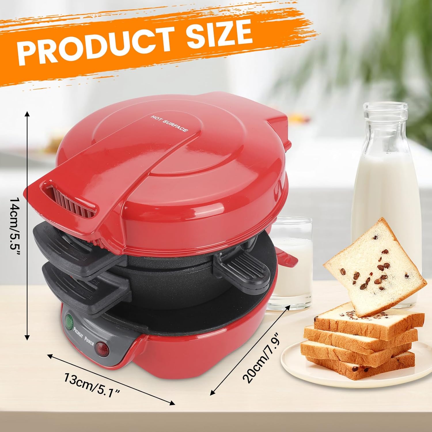 Appareil à Sandwiches et Omelettes 600W: Petit Déjeuner Rapide et Sain (Prise UE) - Image secondaire