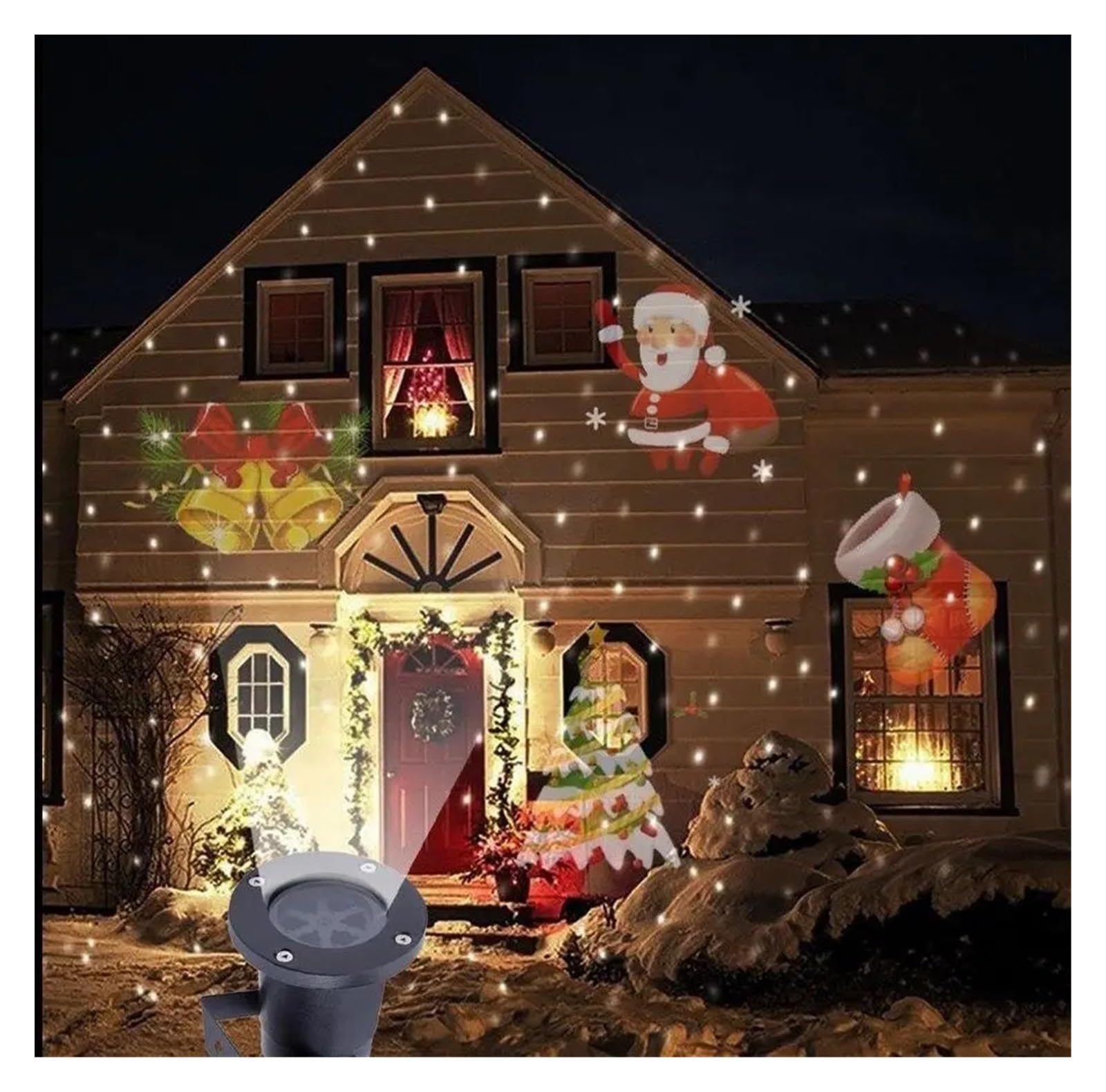 Proyector de luz navideña para exteriores Lámpara de proyector LED con 12 patrones, copo de nieve de Navidad, corazón, fiesta de cumpleaños, boda, proyecto de luz LED, decoración de Navidad y Hallowee
