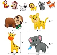 Vista 3 de CiyvoLyeen Kit de Costura para Niños – Juego de Costura DIY de Animales de Felpa de la Selva del Safari para Niñas y Niños de 7 a 12 años, Juego