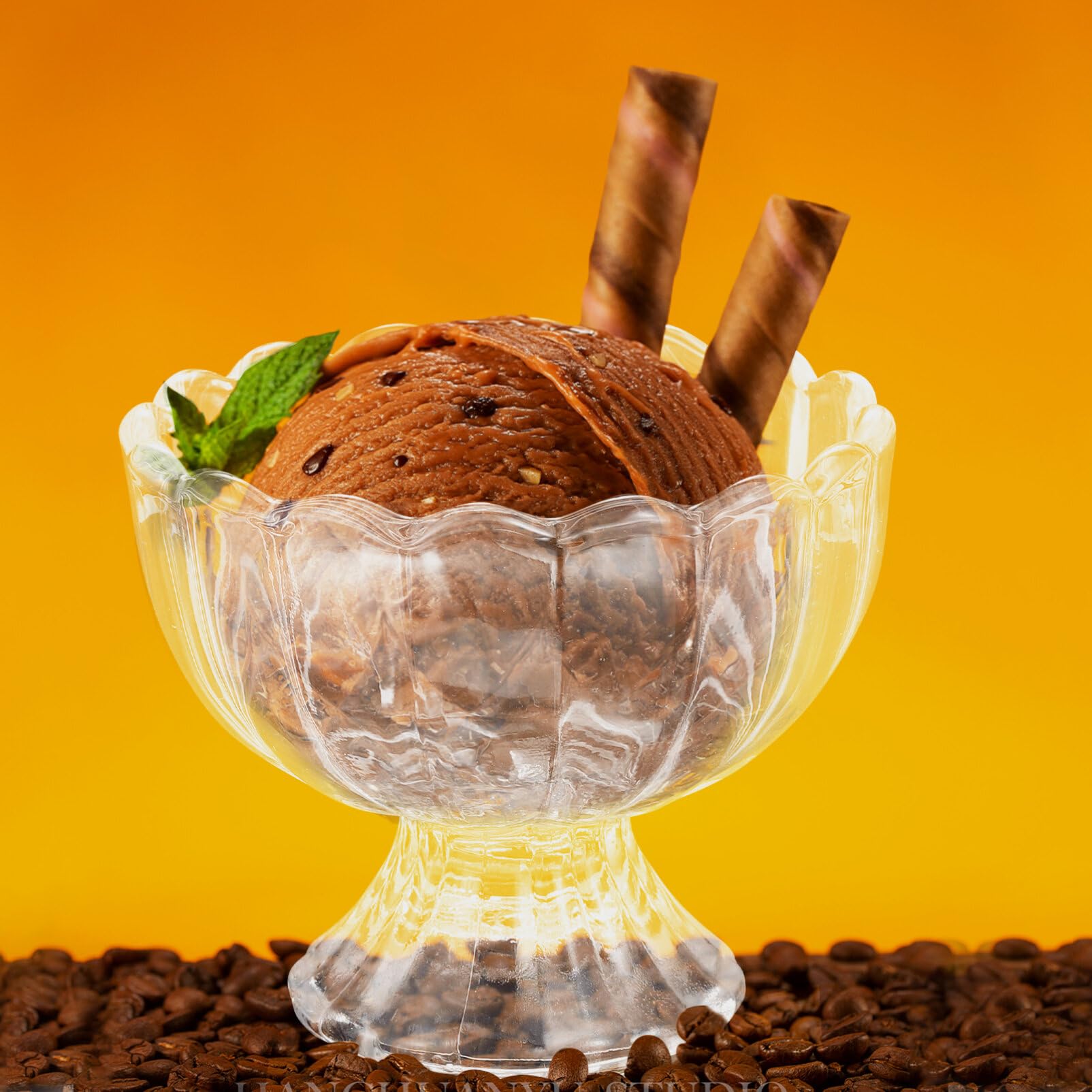 Bol à Dessert En Céramique Blanche Avec Pied - Coupe Décorative Pour Glaces, Puddings, Salades - Taille 9,5x9,5x9,7 Cm - 9