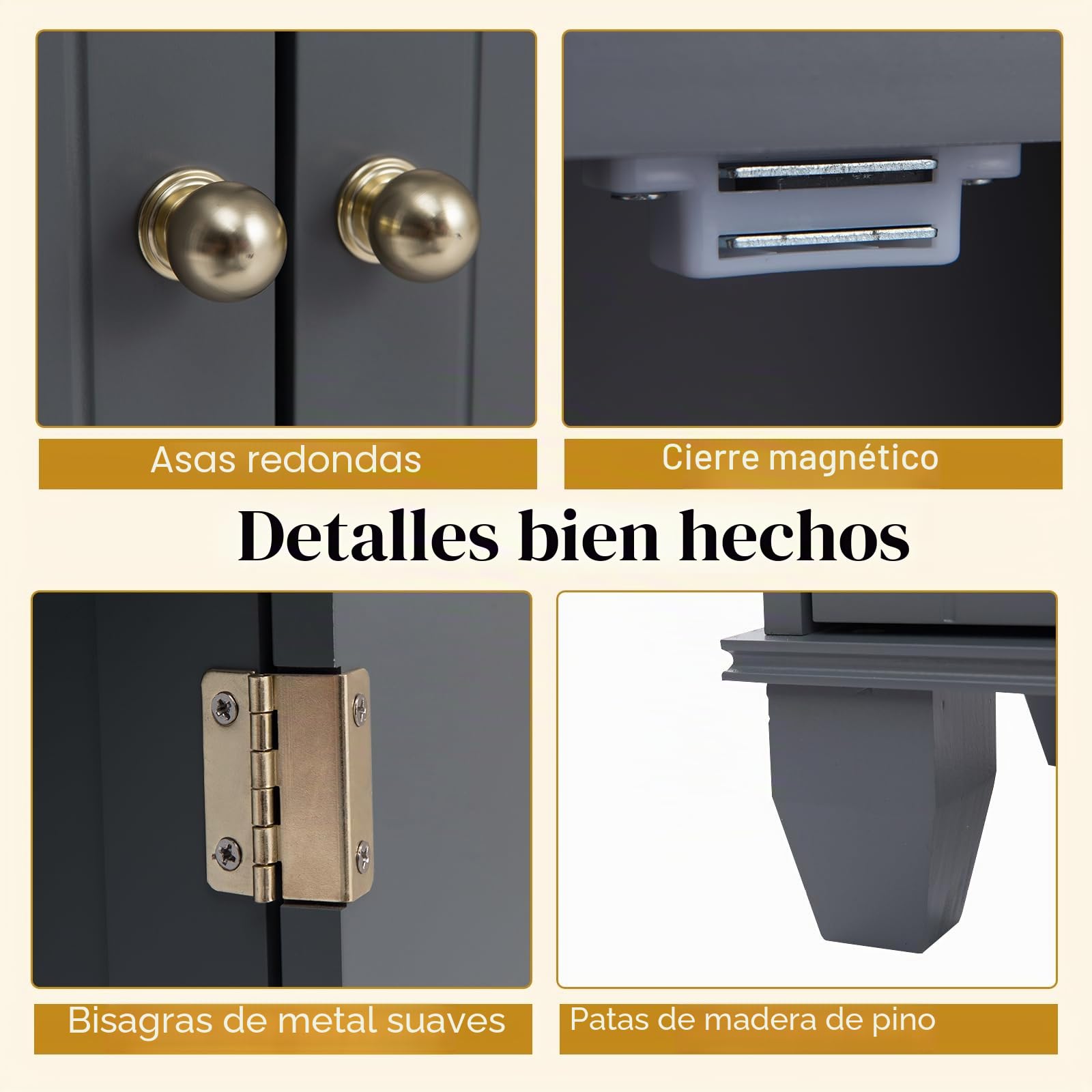 LIFEZEAL Mueble de baño para Ahorrar Espacio, Mueble de baño de Suelo, 56 x 30 x 108 cm, Moderno, con 2 cajones y 2 Puertas, Compartimento Abierto, Armario autoportante, Madera, para salón (Gris)