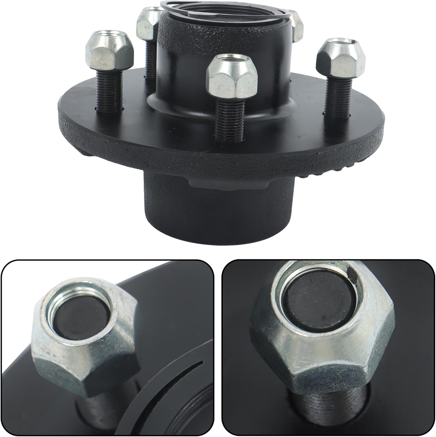 Pre-Assembled Trailer Hub 5-Lug 4.5 Inch for 3500Lb #84 Spindle with Bearings Seals