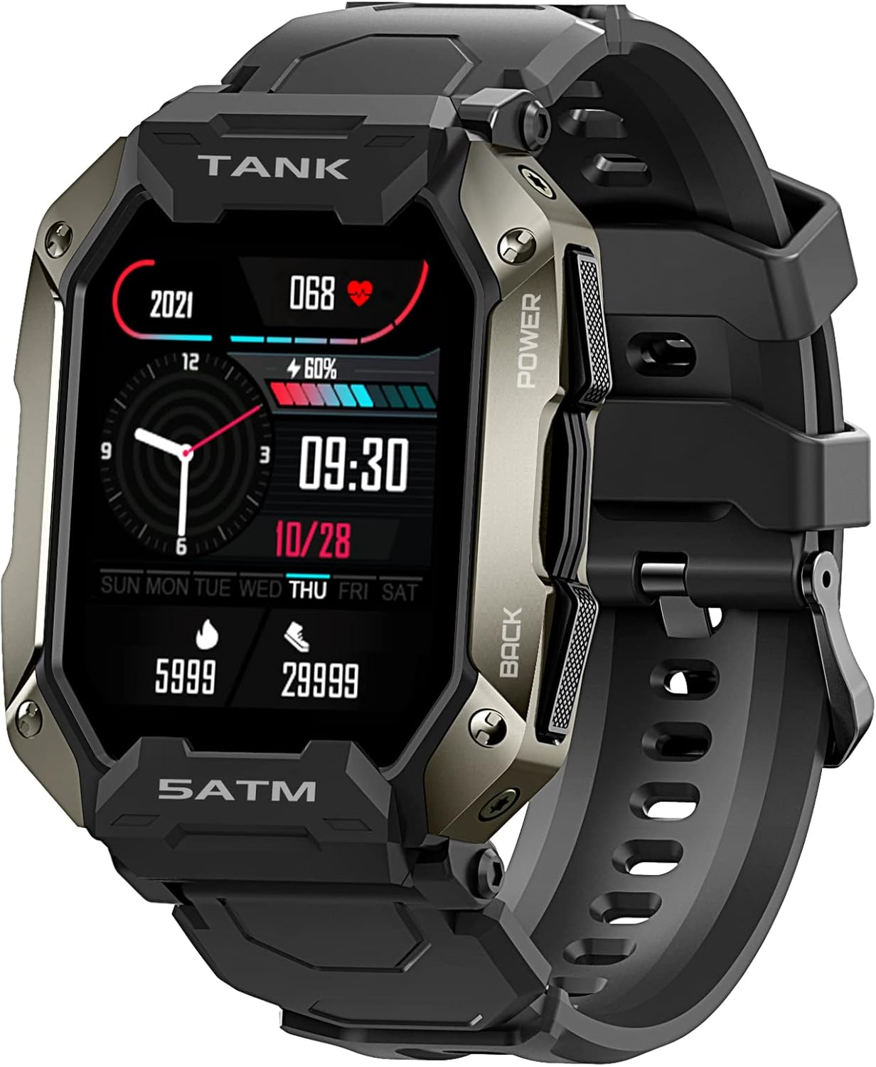 KOSPET Tank Smartwatch Uomo Militare, Orologio Smartwatch Uomo da 1,72 con 5ATM Impermeabile e IP69k, Smart Watch con 24 Modalità Sportive con Contapassi Pressione/SpO2/Notifiche KOSPET Tank Smartwatch Uomo Militare, Orologio Smartwatch Uomo da 1,72 con 5ATM Impermeabile e IP69k, Smart Watch con 24 Modalità Sportive con Contapassi Pressione/SpO2/Notifiche