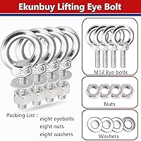 Vista 5 de Pernos de ojo de hombro de elevación, perno de tornillo de acero inoxidable 304 de alta resistencia con anillo de elevación roscado con arandelas