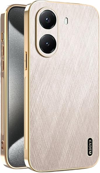 Phone Case for Xiaomi Poco X7 Pro 5g Shockproof, Golden Thread Texture for Xiaomi Poco X7 Pro Case Silicone Slim Electroplated Black Cover Leather Anti-Fingerprint Gold
