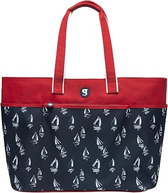 geckobrands Oversized Beach Tote Large and Stylish Beach Bag with 4 Exterior Pockets and Zippered Internal Compartment