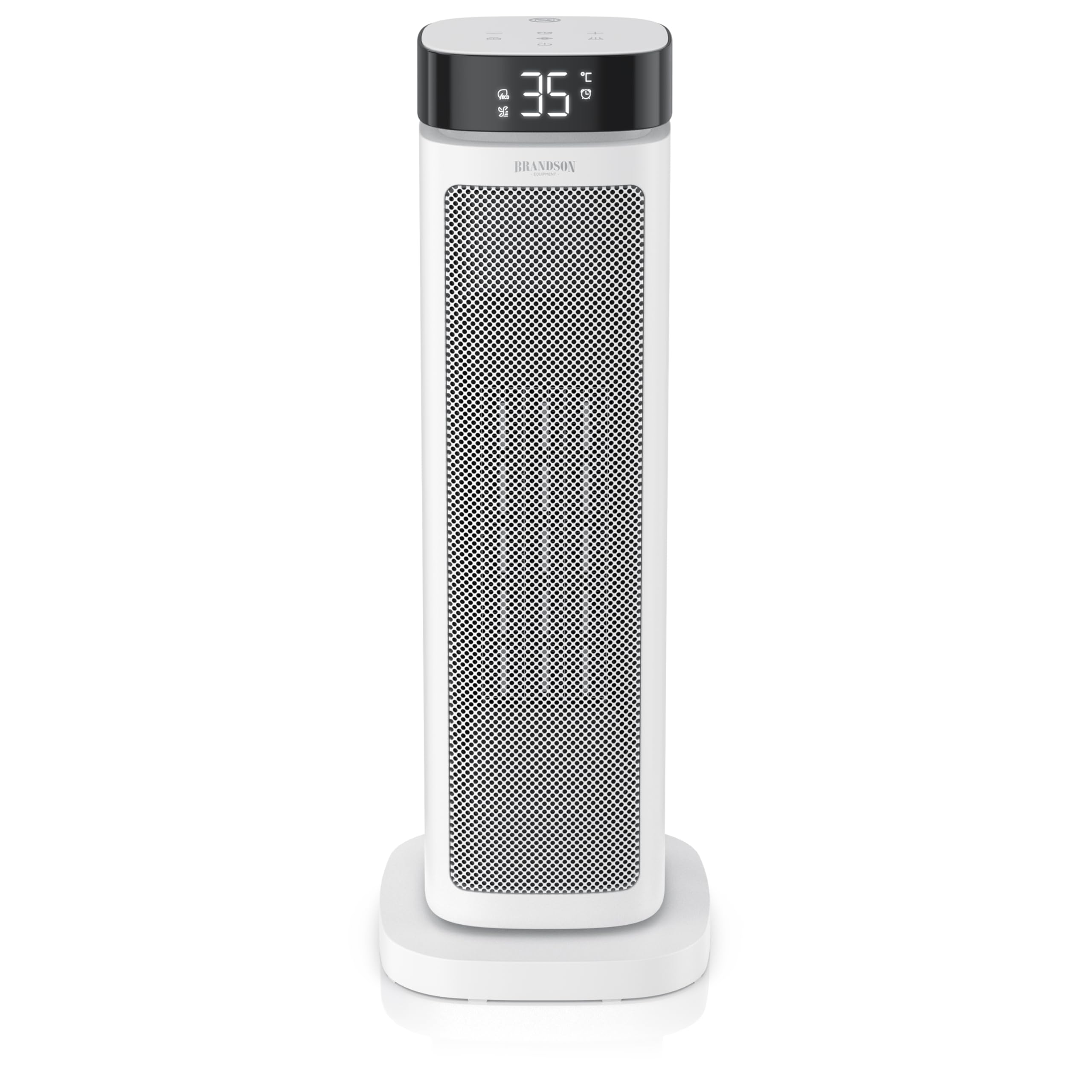 Brandson - Heizlüfter ECO Design - 2000 Watt - mit Fernbedienung - ECO Modus für energiesparenden Betrieb – Oszillation - 2 Heizstufen - Überhitzungs- Umkippschutz - Badezimmer Schlafzimmer Baby