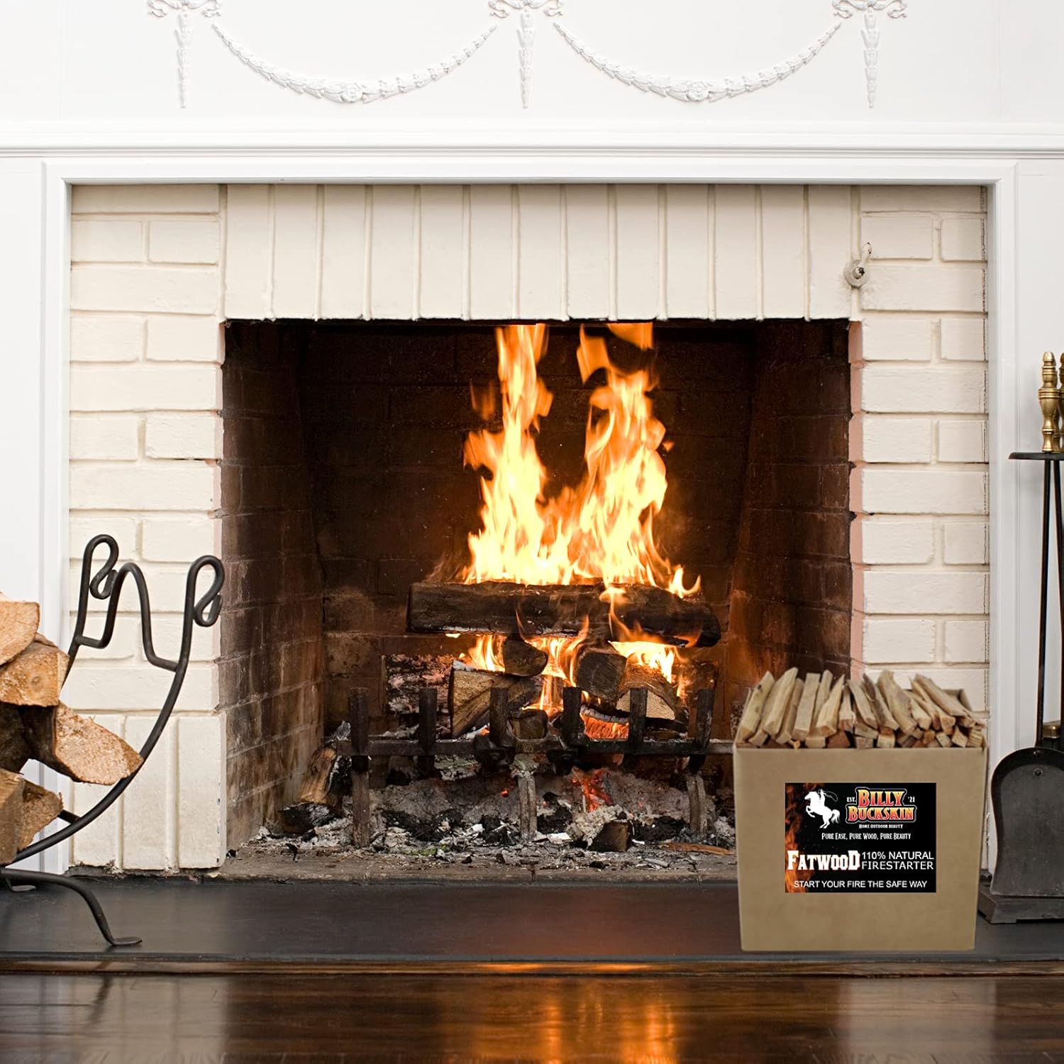 Billy Buckskin 40 lb. Fatwood Fire Starter Sticks | Start a Fire with just 2 Sticks | Fire Starters for Campfires | Works in Any Weather Conditions | Fat Wood for Fire : Patio, Lawn & Garden