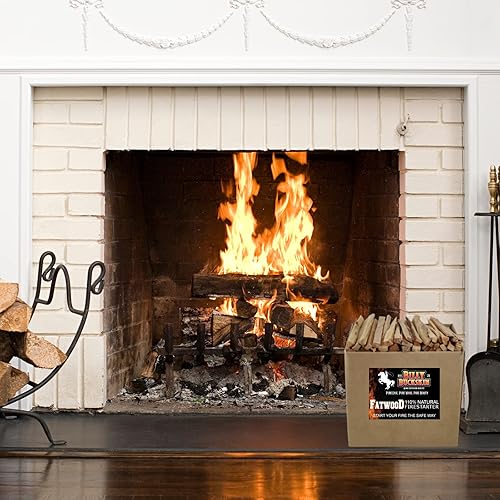 Miniatura 2 de Billy Buckskin Co. - Barras de inicio de fuego de madera fatwood de 50 libras, fácil y seguro, inicia un fuego con solo 2 varillas, funciona en