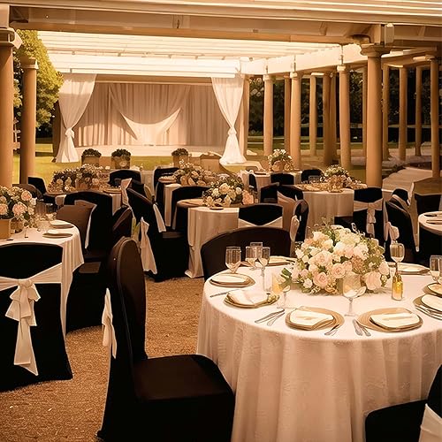 Miniatura 7 de Vencede 10 fundas de elastano elásticas negras para silla, fundas para sillas para bodas, protectores universales para sillas para fiestas,