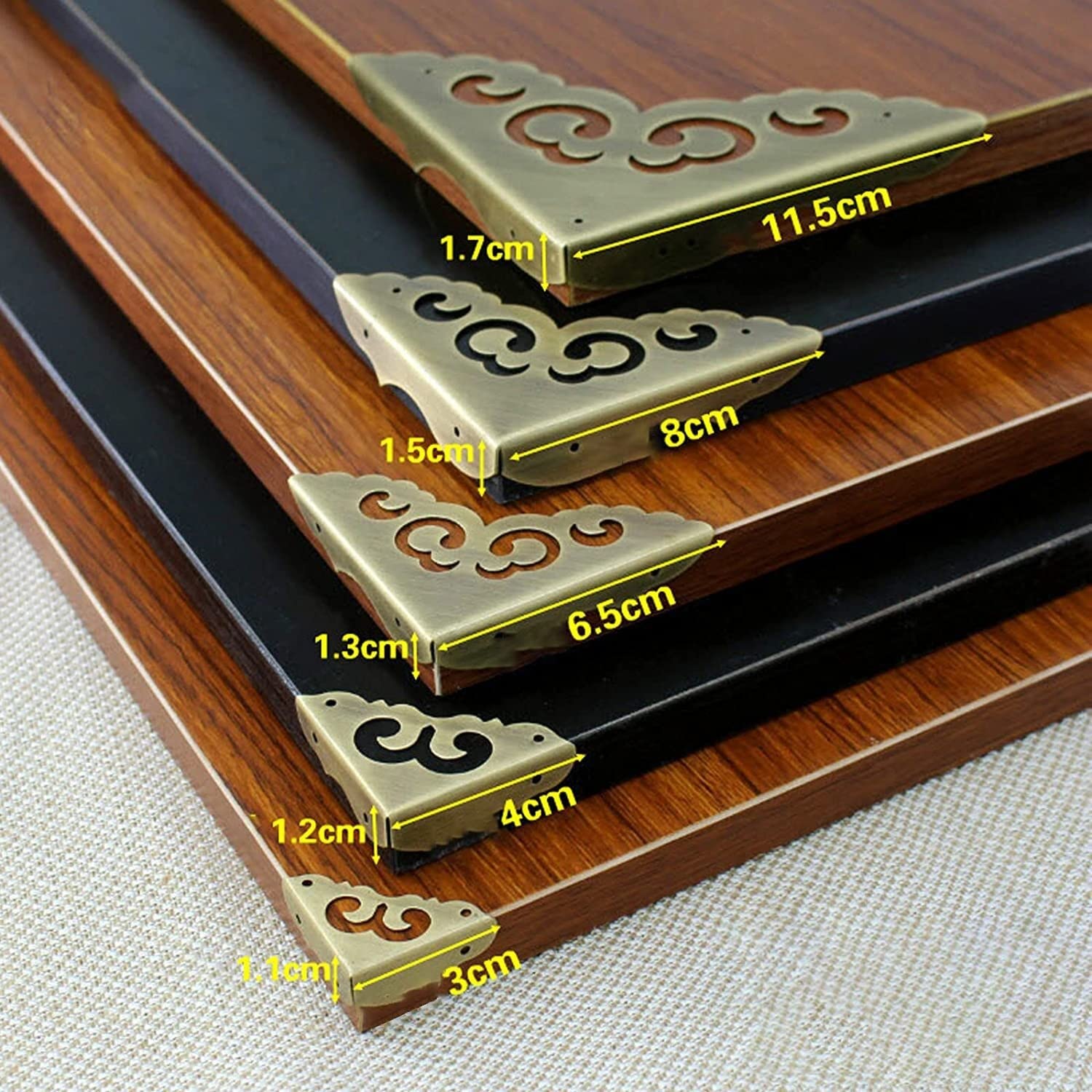 Protector Borde Caja Decorativo, Ángulo Metal(8pcs)