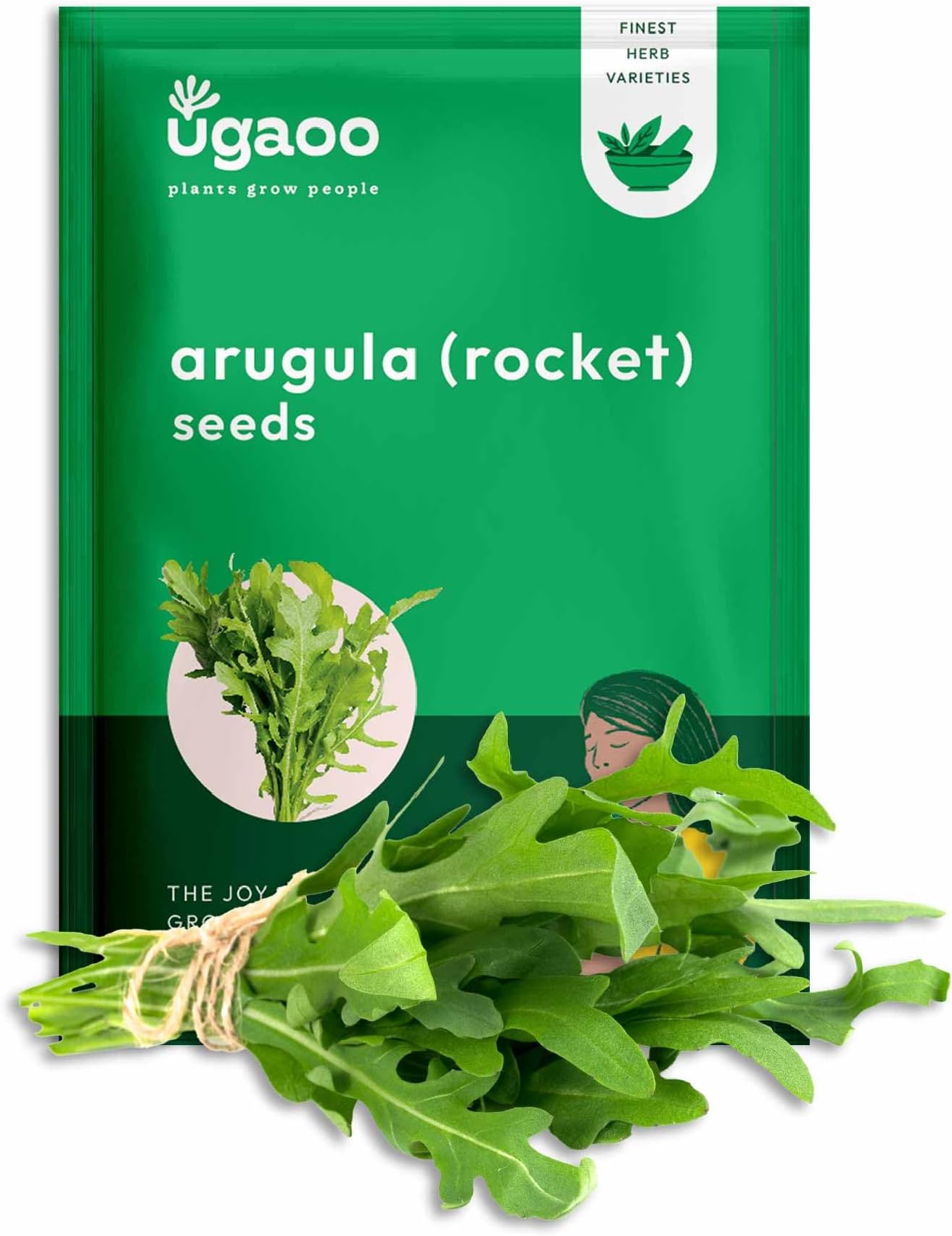 UGAOO Rocket Arugula Herb Seeds (Green, Pack of 1000)