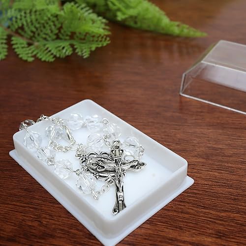 Miniatura 6 de Our Lady of Grace - Rosario para automóvil con cuentas, accesorio para colgar en el espejo del automóvil y devocional sobre la marcha, caja de