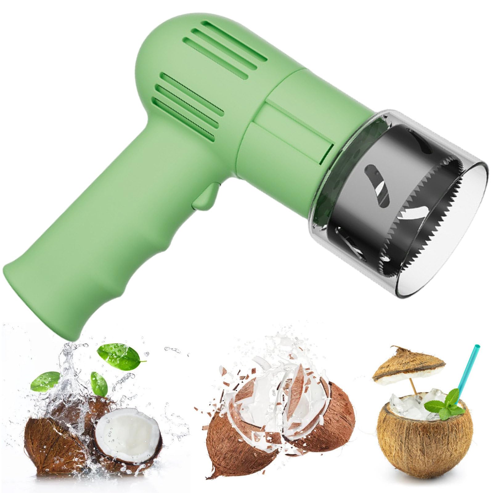 Apribottiglie elettrico in noce di cocco, strumento portatile ricaricabile per la rimozione delle conchiglie di cocco, ideale per bancarelle di frutta e supermercati