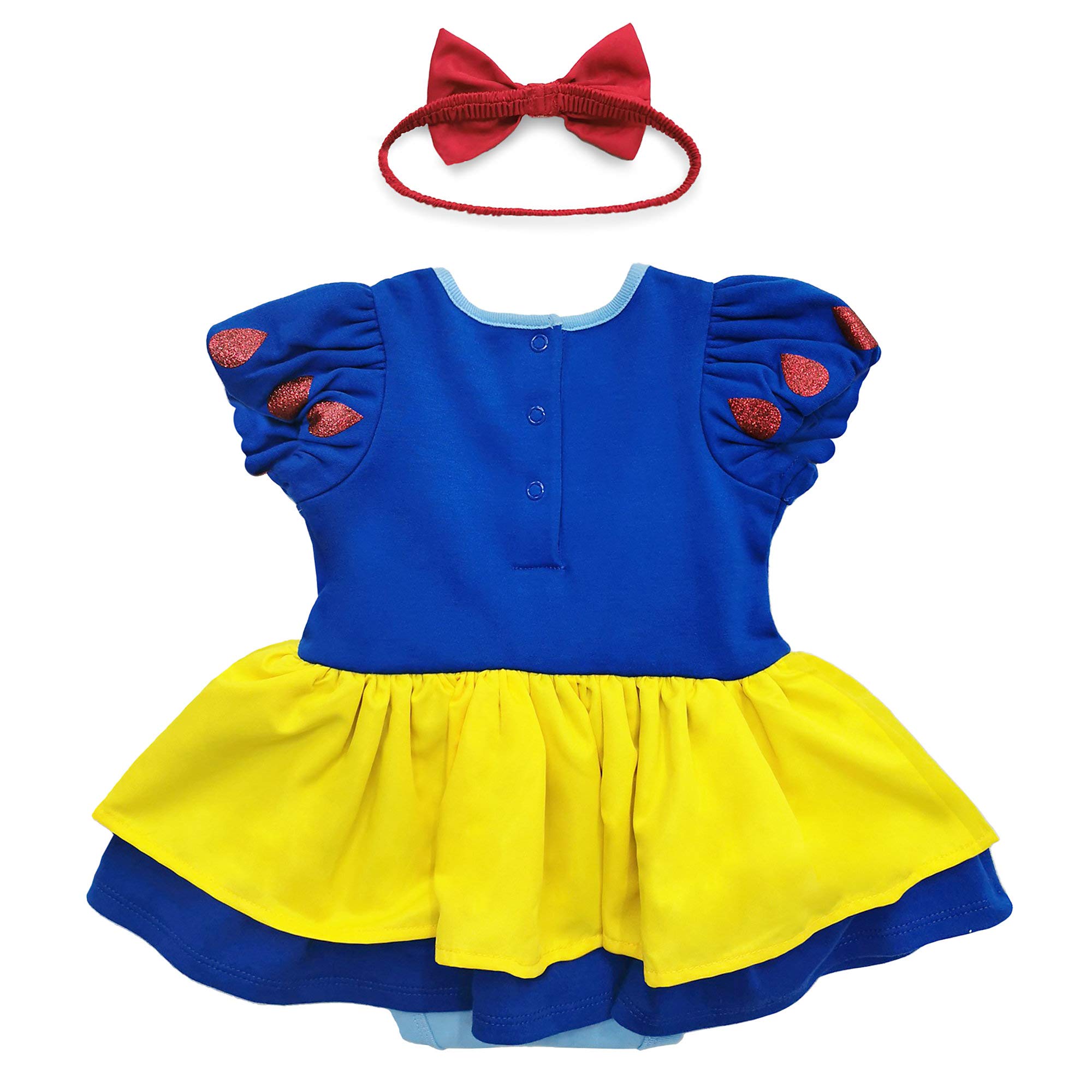 newborn snow white dress Baby Costume, Princess Birthday Dress, Party Gown, Mini Tutu for Toddlers this outfit mirrors the timeless elegance of Snow White Disney Princess Snow White Cosplay