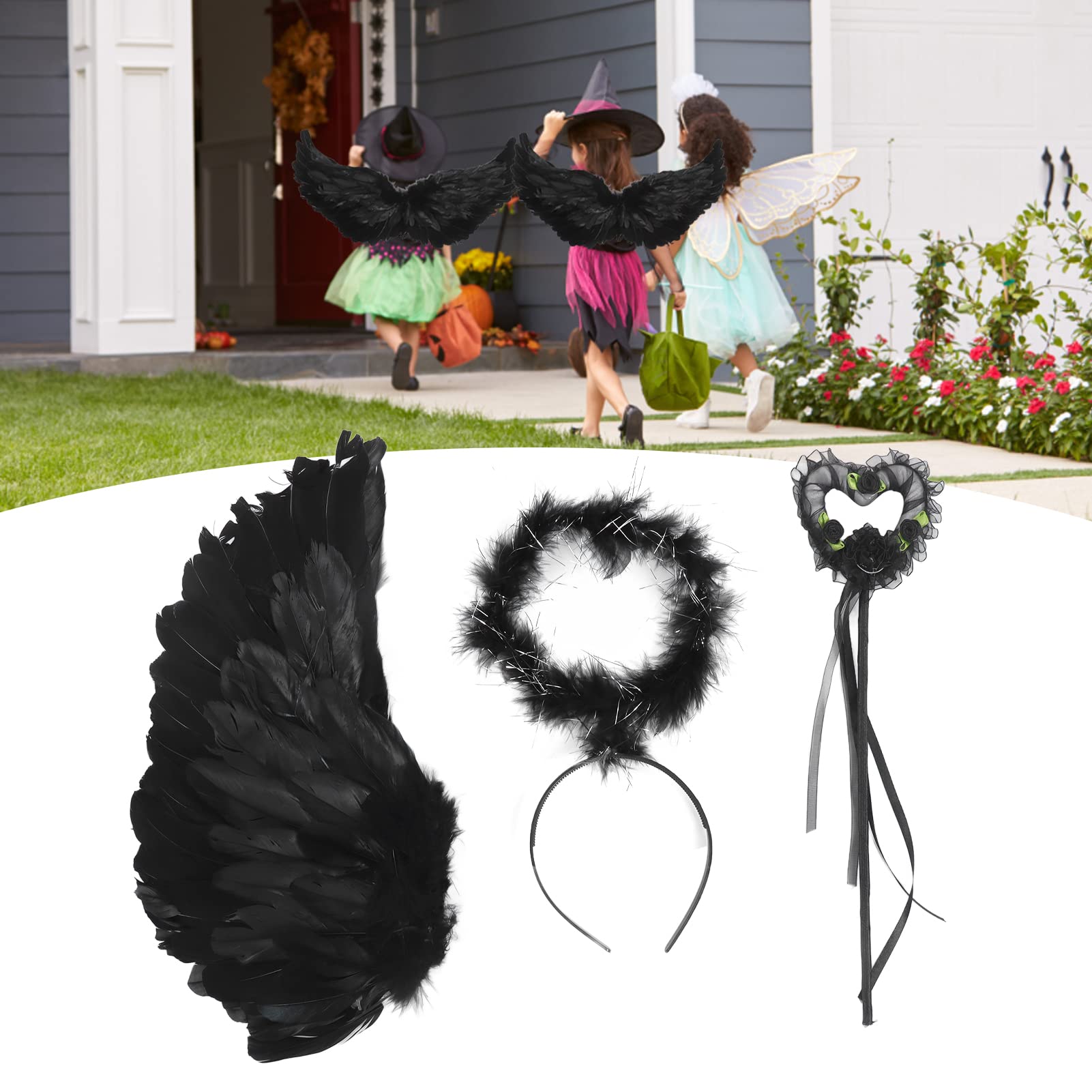 Amazon | ハロウィン天使とダークデビル、天使の羽、天使の 