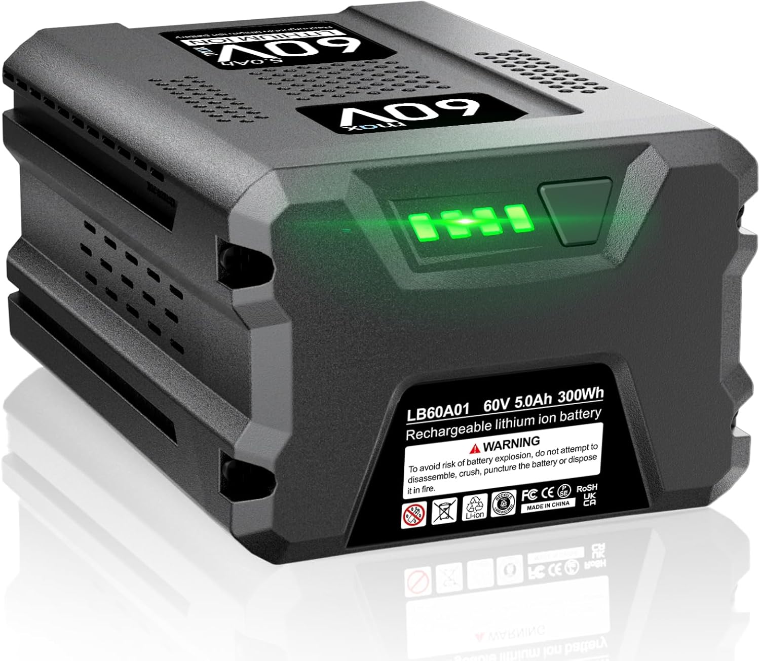 60V Replacement for Greenworks PRO 60V Battery 5.0Ah Max LB60A03 LB60A02 LB60A00, Compatible with 60V Cordless Power Tools 20352 22232 2508302, for Greenworks Battery
