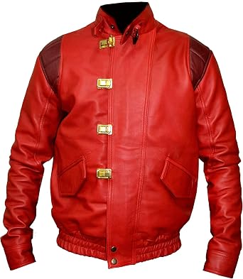 Akira Bomber Leather Jacket | Red Capsule Logo Shotaro Kaneda Halloween Jacket