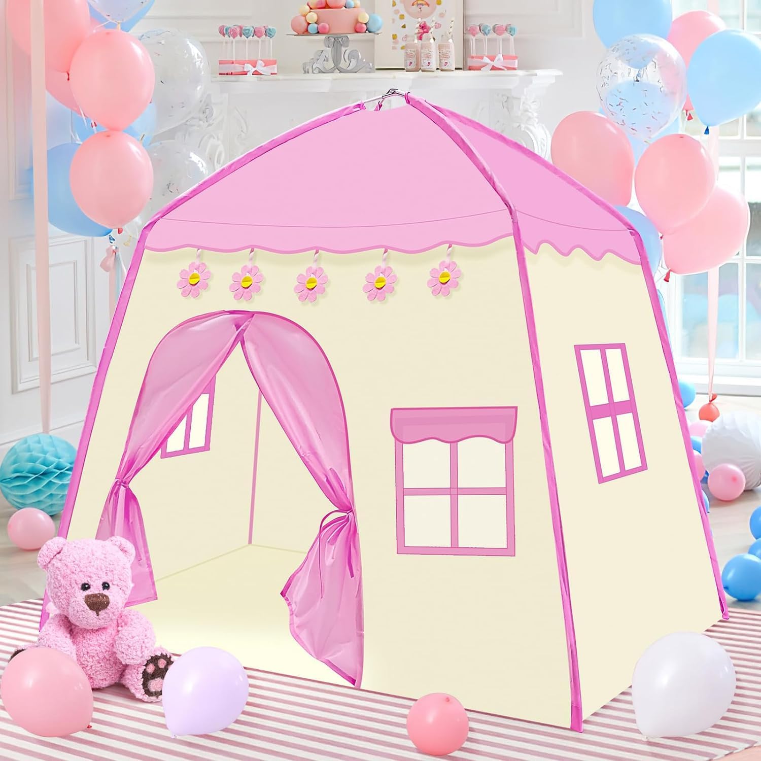 CLaLoc Kids Play Tent Kids Playhouse Indoor Outdoor Toddler Tent Princess & Prince Castle Playhouse Fairy Tale Teepee Gift Tent Oxford Fabric