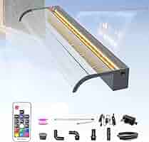 Cascata Acrilica Per Laghetto 90cm Longrun - Con Luci LED 7 Colori E Telecomando, Larghezza 26cm - Foto 12