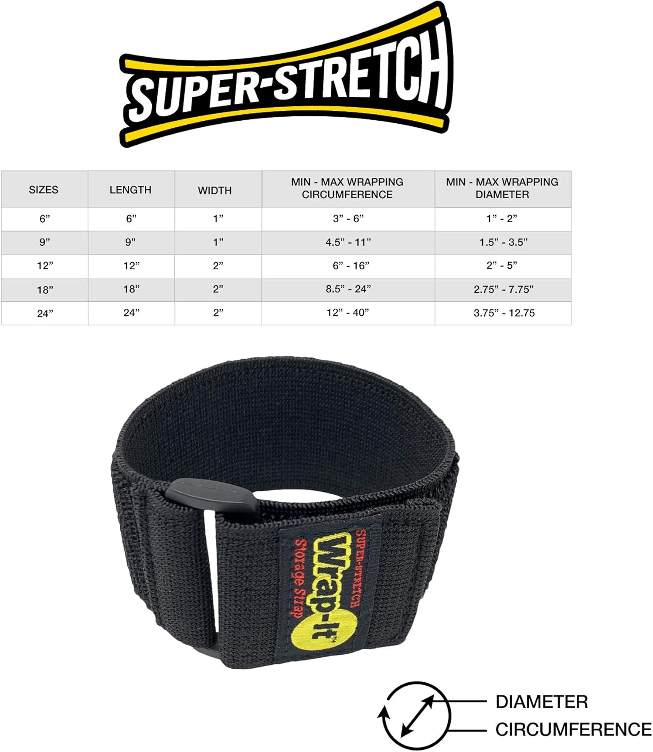 Super-Stretch Wrap-It Storage Straps (Assorted 8 Pack) - Elastic Hook and Loop Cinch Straps - Extension Cord Organizer, Hose, Rope and Cables Straps, Cord Wrap, Cord Keeper, Garage and RV Organization : Tools & Home Improvement