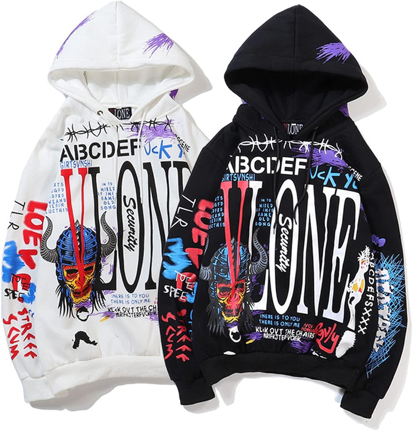 Vlone hoodie graffiti hip hop pullover Clearance