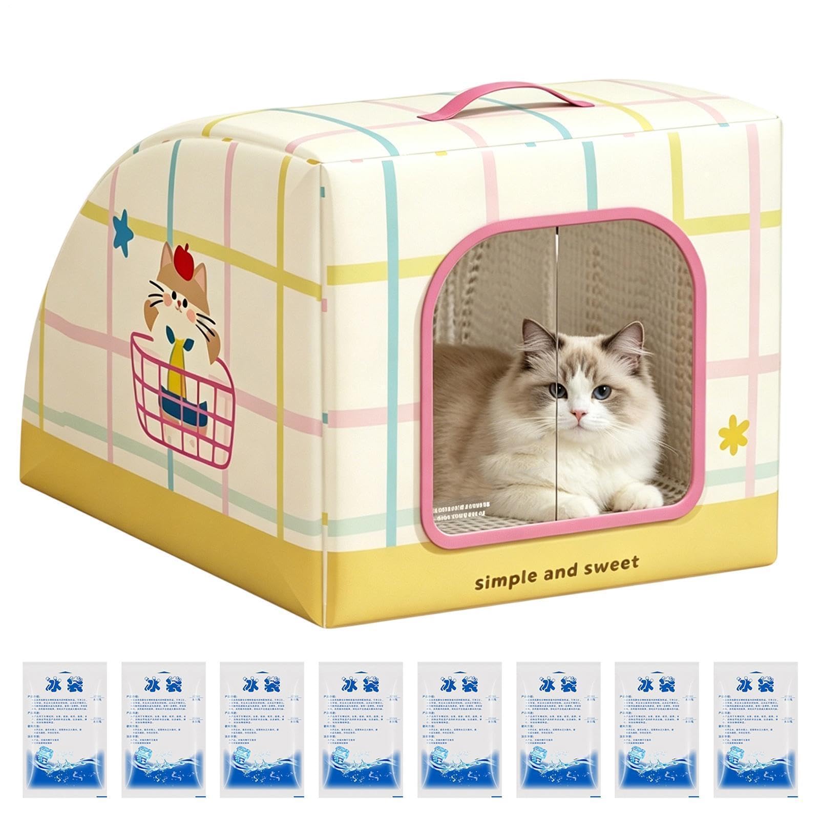 Abri isolé portable de chat avec lit rafraîchissant pour animaux errants