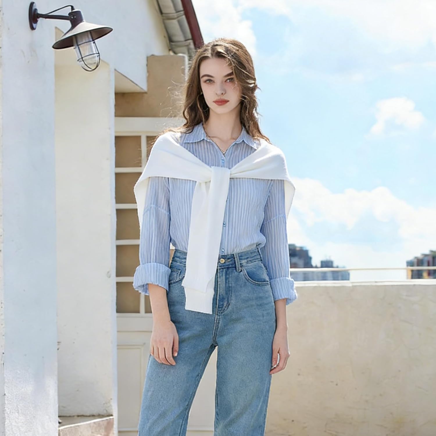 Sweater Shawl Wraps for Women Fashion Knitted Knotted Shawl with Sleeves Wrap Scarf Cape Shoulder Tops Travel Casual Wrap - Image 6