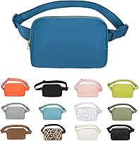 Vista 7 de VOROLO Riñonera para mujeres y hombres, bolsa cruzada, bolsa de cinturón con correa ajustable, Gris claro, Talla única