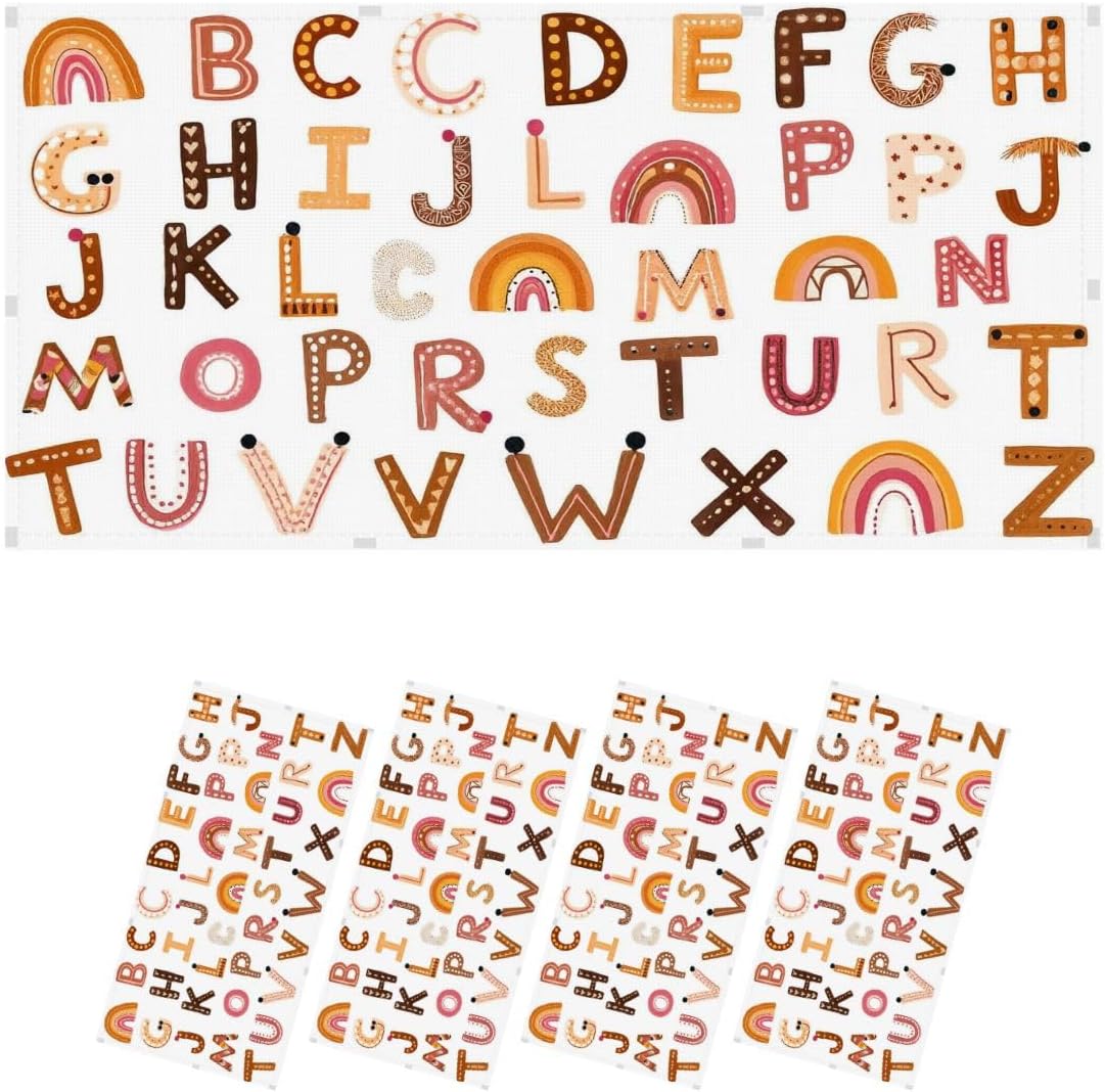 Fluorescent Light Covers for Ceiling Lights Seamless Boho Rainbows Terracotta Colors Neutral Easy to Install Magnetic Light Filter for Classroom Office Hospitals School Home