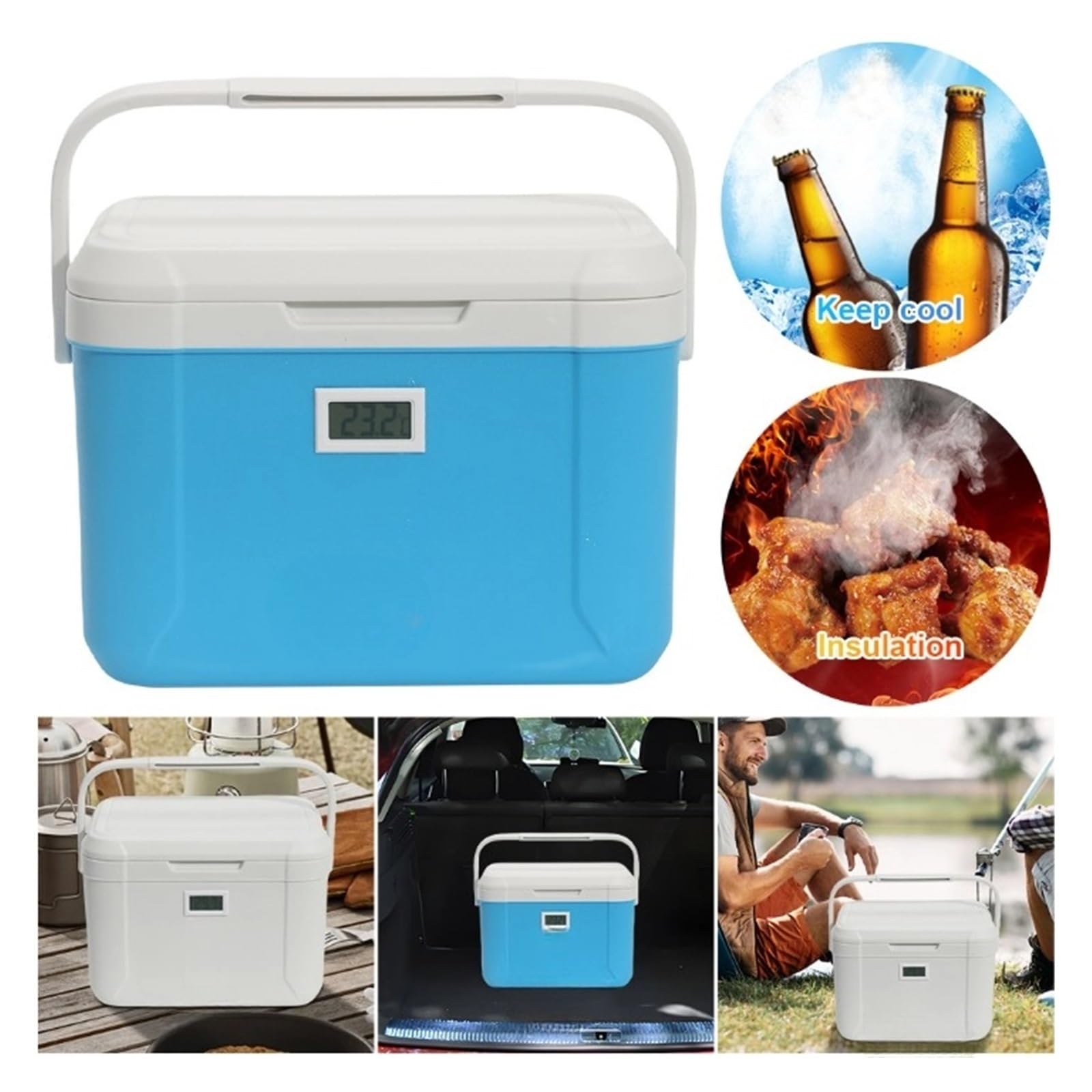 Refrigerador for Coche de 5 litros, Nevera portátil de Larga duración, Nevera Personal, Calentador y congelador for Uso doméstico, vehículo y camión.