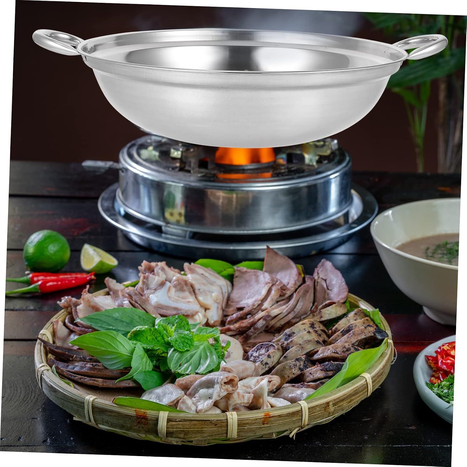 2Pcs Stainless Steel Anti Spill Cooking Pot for Kitchen Home Use