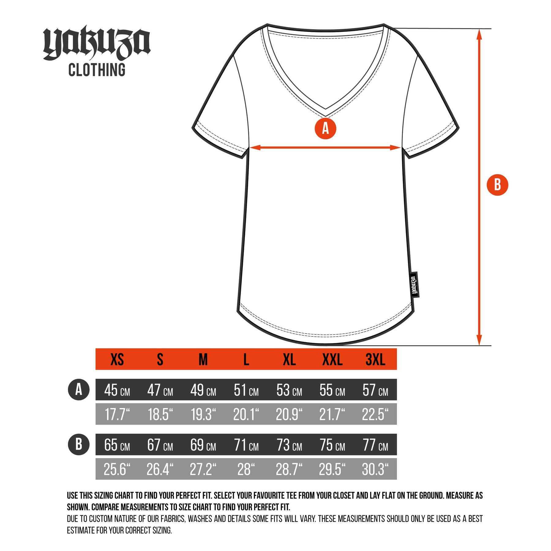 Yakuza Damen Flower Style Curved V-Neck T-Shirt