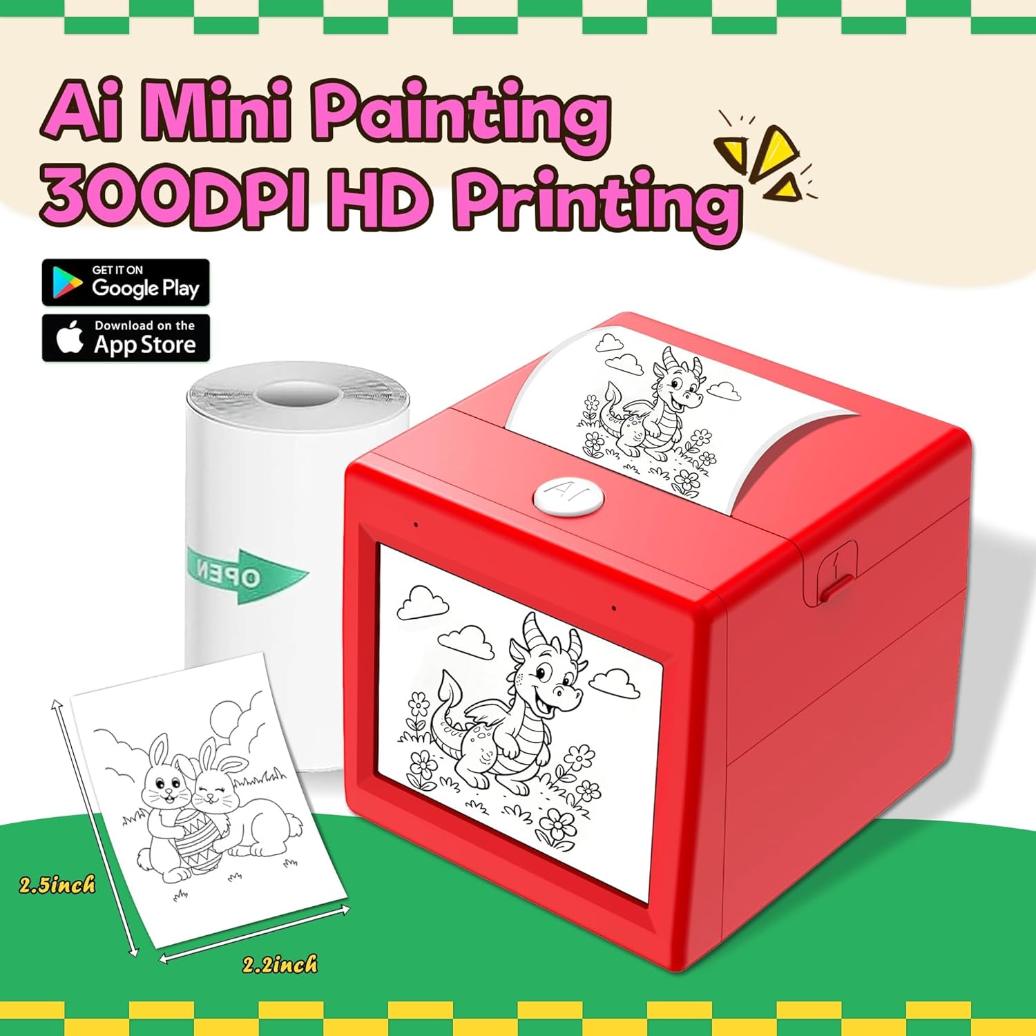 [2026.4 Feature upgrade] Smart AI Voice Sticker Printer, Kids Toys Spark Imagination Intellectual Development, Mini Thermal Label Printer With Display, Inkless Portable Sticker Maker, 4 Rolls Paper