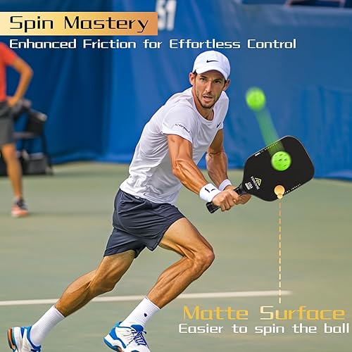 Miniatura 5 de Palas de pickleball aprobadas por USAPA de fibra de carbonofibra de vidrio, juego de 21 con bolsacubierta, juego de paletas de pickleball para