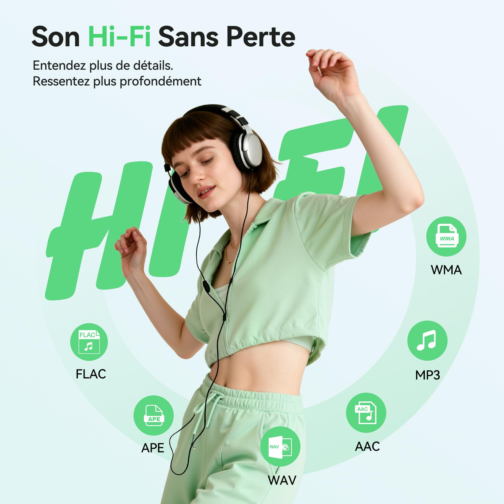 AGPTEK MP3 Bluetooth 5.4,1,8'' Lecteur Musical HiFi avec Haut-Parleur(0 Go) | Avec radio FM,Sans Mémoire Interne,Bouton Tactile Rétroéclairé en Métal, Baladeur Portable Support Carte 128Go Max