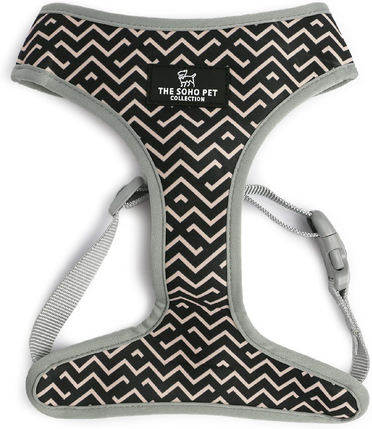 Ancol Dual Pattern Reversible Dog Harness - No Pull Harness For Dogs - Adjustable Puppy Harness - Anti Pull Dog Harness (Dalmatian/Zigzag, XS | 23-38cm)