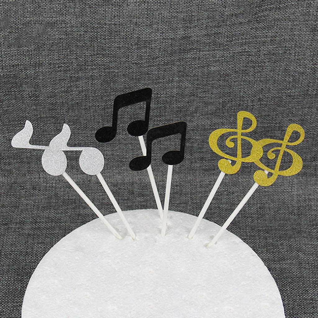 40 Stück Cake Topper Mit Musiknoten & Gitarren – Deko Für Geburtstagstorte & Muffins