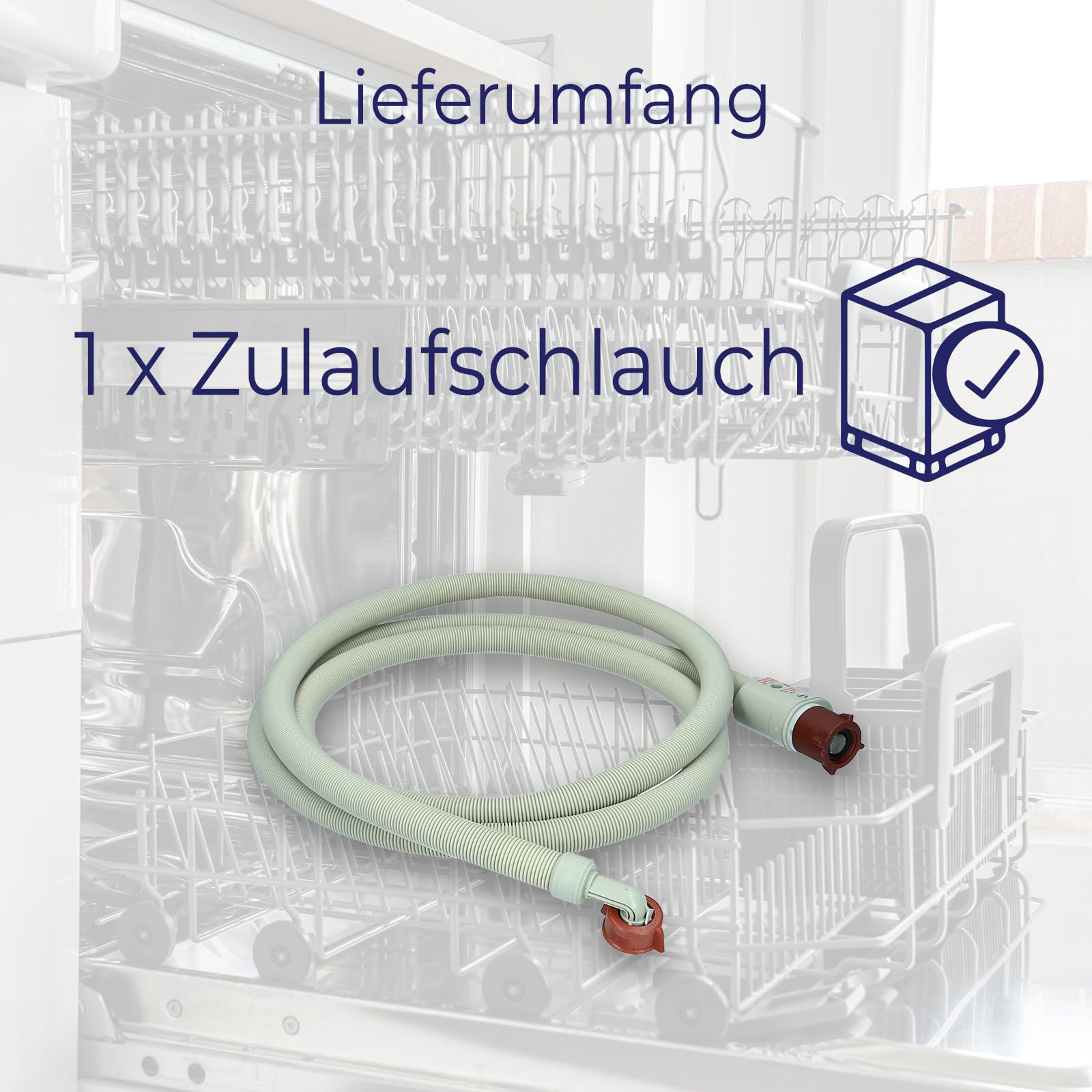 Universal Zulaufschlauch Aquastopschlauch Schlauch 3m Winkel/gerade für Waschmaschine Spülmaschine Geschirrspüler mit 3/4 Zoll Anschluß kompatibel für nahezu alle Marken