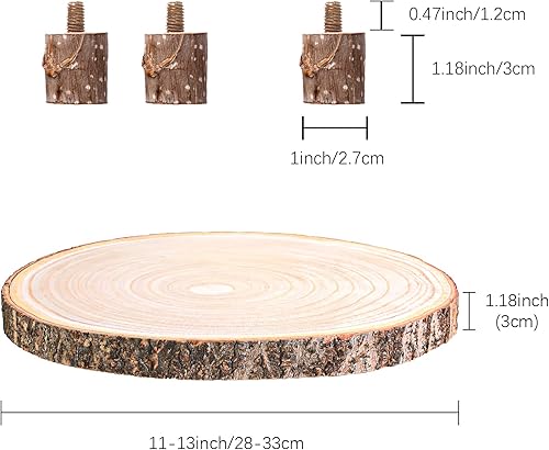 Miniatura 3 de Caydo Rebanada de madera de 11 a 13 pulgadas con patas para centros de mesa de boda, fiestas temáticas de bosque, reuniones familiares, baby