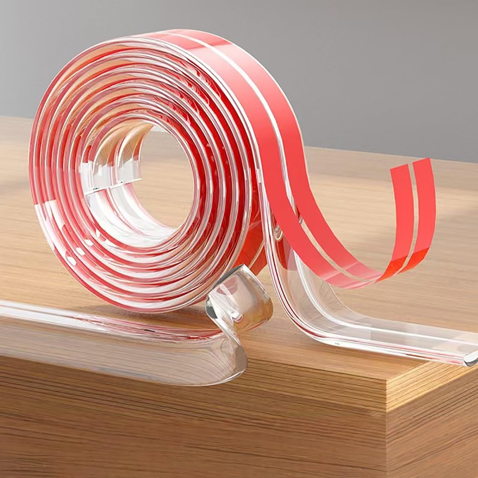 Furniture Edge corner protector, Edge Protector Self Adhesive Bumper Transparent PVC Tabletop Cabinet Multiple Size(Width 10mm/0.4in,5m)