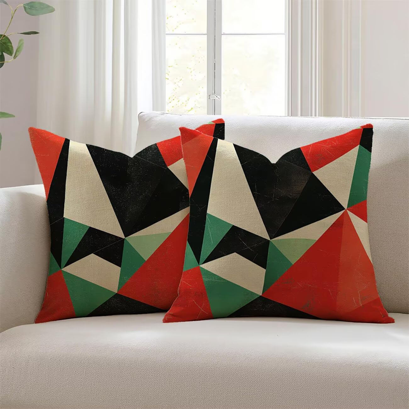 Housse de coussin 55x55cm rétro lin lavable et imperméable JL-4789