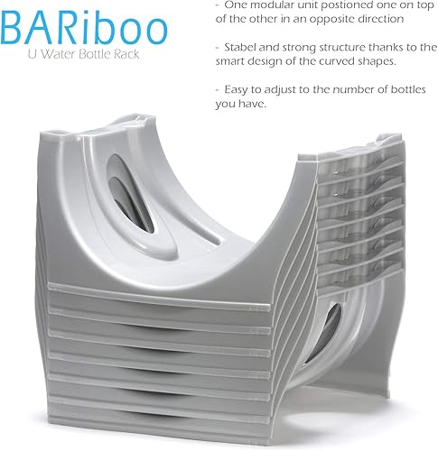 Miniatura 4 de Estante apilable para almacenamiento de botellas de agua, organizador de 5 galones, soporte para jarra para gabinete de cocina y organización de