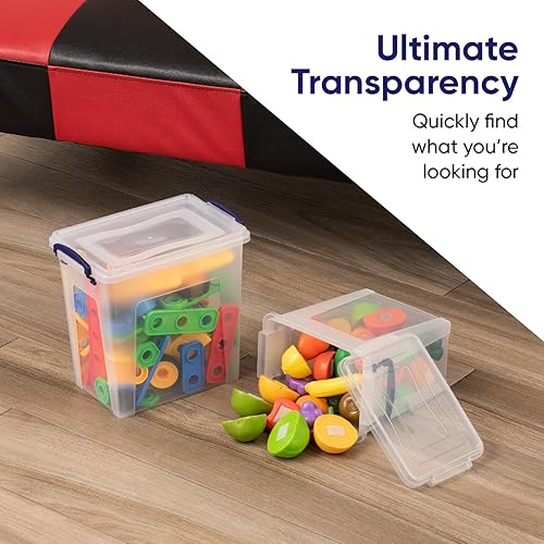 Miniatura 6 de Superio Cajas de almacenamiento transparentes con tapas, contenedores de plástico para organizar, cajas apilables, contenedores organizadores de